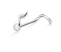 Interesting Design Silver Curved Nose Stud NSKB-858